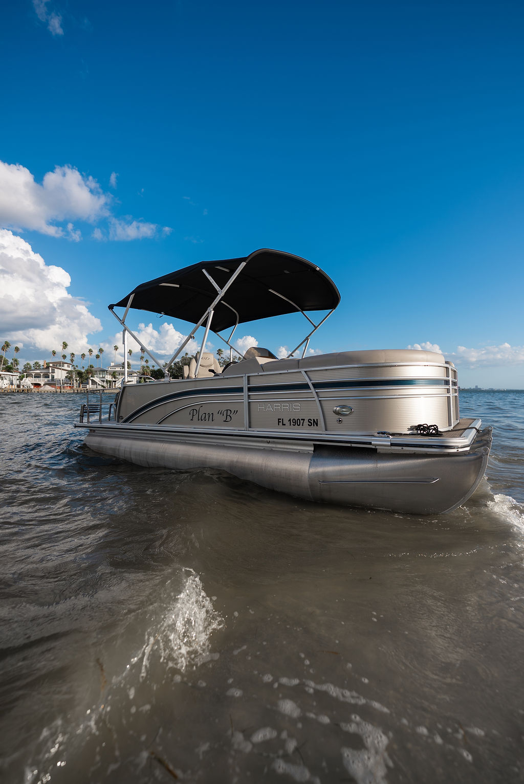 Harris Pontoon on the beach